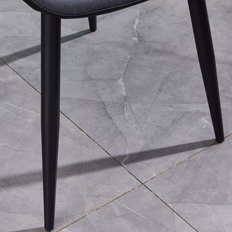 La parte posterior sólida sin brazos del diseño minimalista preside el cuero de la microfibra que cena la silla lateral
