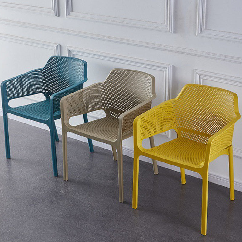 Scandinavische plastic keuken eetkamer leunstoel stoere rugstoel