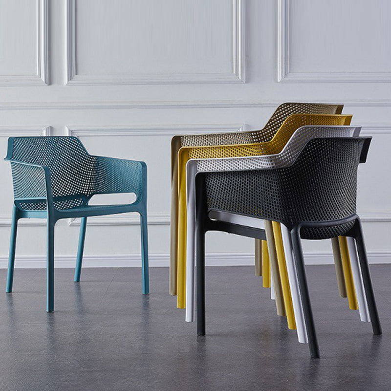 Scandinavische plastic keuken eetkamer leunstoel stoere rugstoel