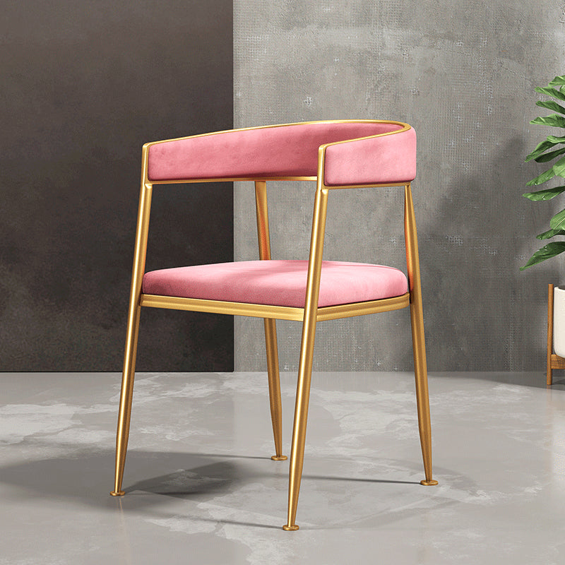 Glam Metal Armless Dining Chair Open Back Dining Side Chair for Home Use