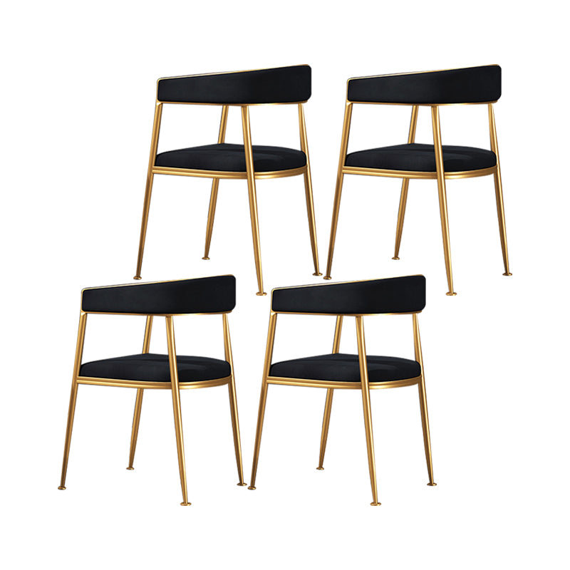 Glam Metal Armless Dining Chair Open Back Dining Side Chair for Home Use