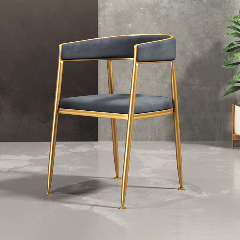 Glam Metal Armless Dining Chair Open Back Dining Side Chair for Home Use
