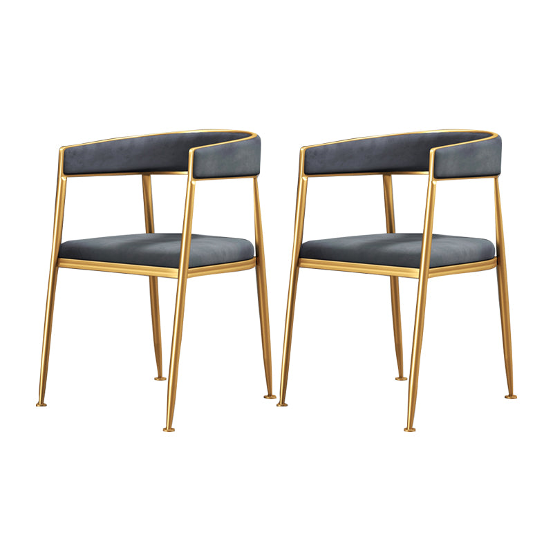 Glam Metal Armless Dining Chair Open Back Dining Side Chair for Home Use
