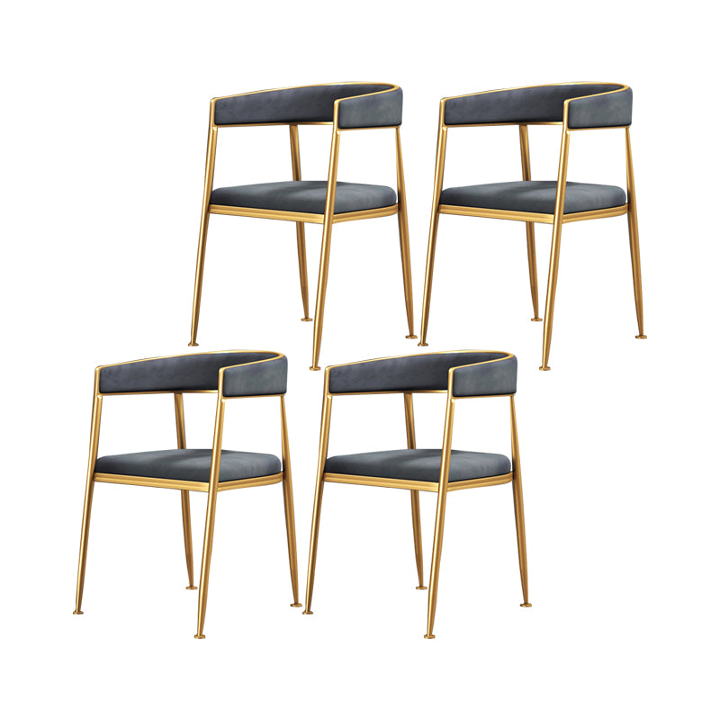 Glam Metal Armless Dining Chair Open Back Dining Side Chair for Home Use