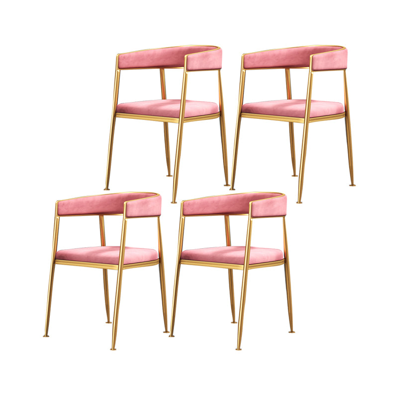 Glam Metal Armless Dining Chair Open Back Dining Side Chair for Home Use