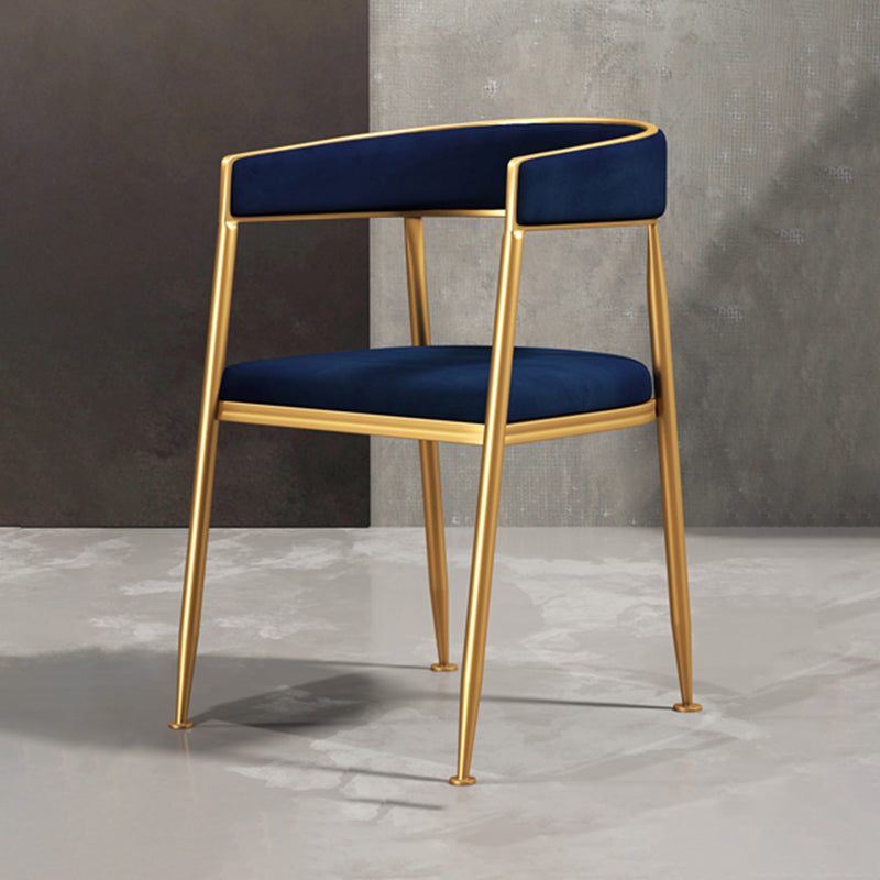 Glam Metal Armless Dining Chair Open Back Dining Side Chair for Home Use