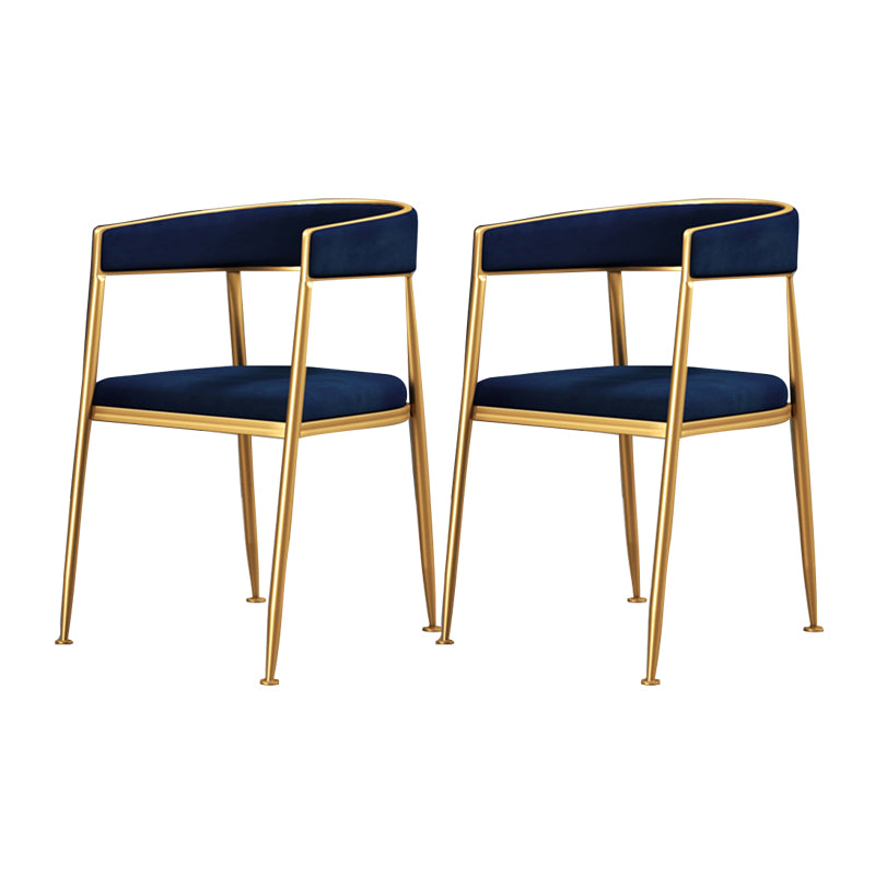 Glam Metal Armless Dining Chair Open Back Dining Side Chair for Home Use