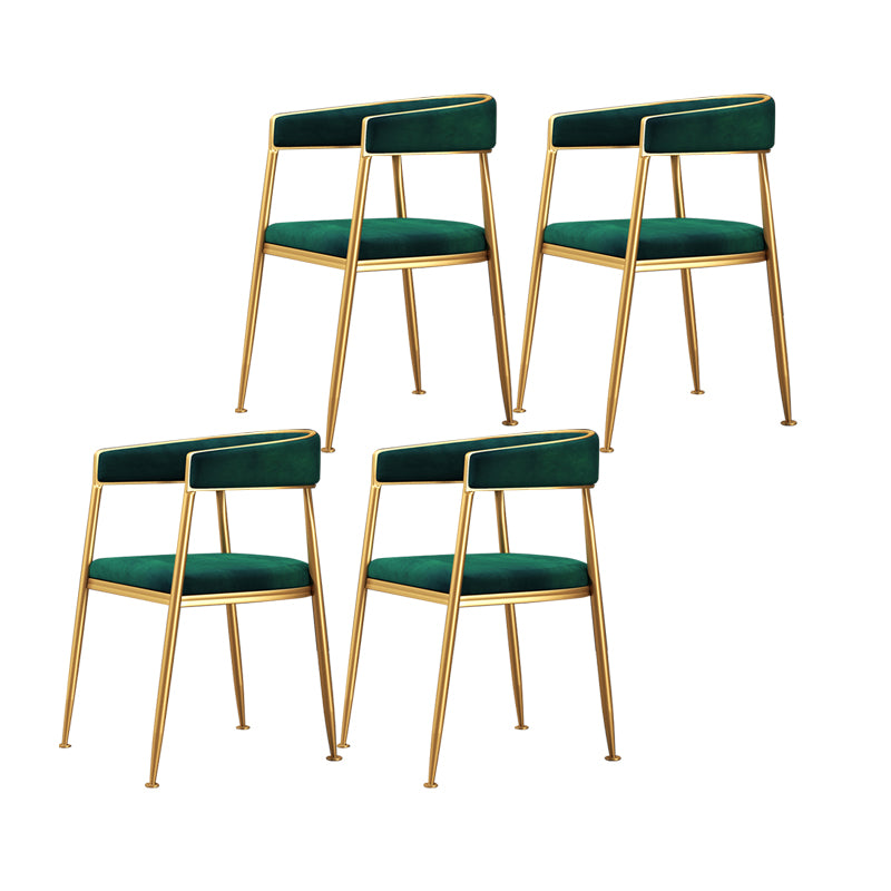 Glam Metal Armless Dining Chair Open Back Dining Side Chair for Home Use