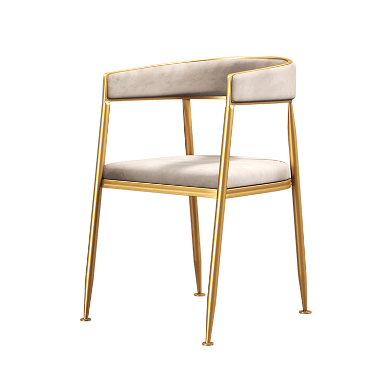 Glam Metal Armless Dining Chair Open Back Dining Side Chair for Home Use