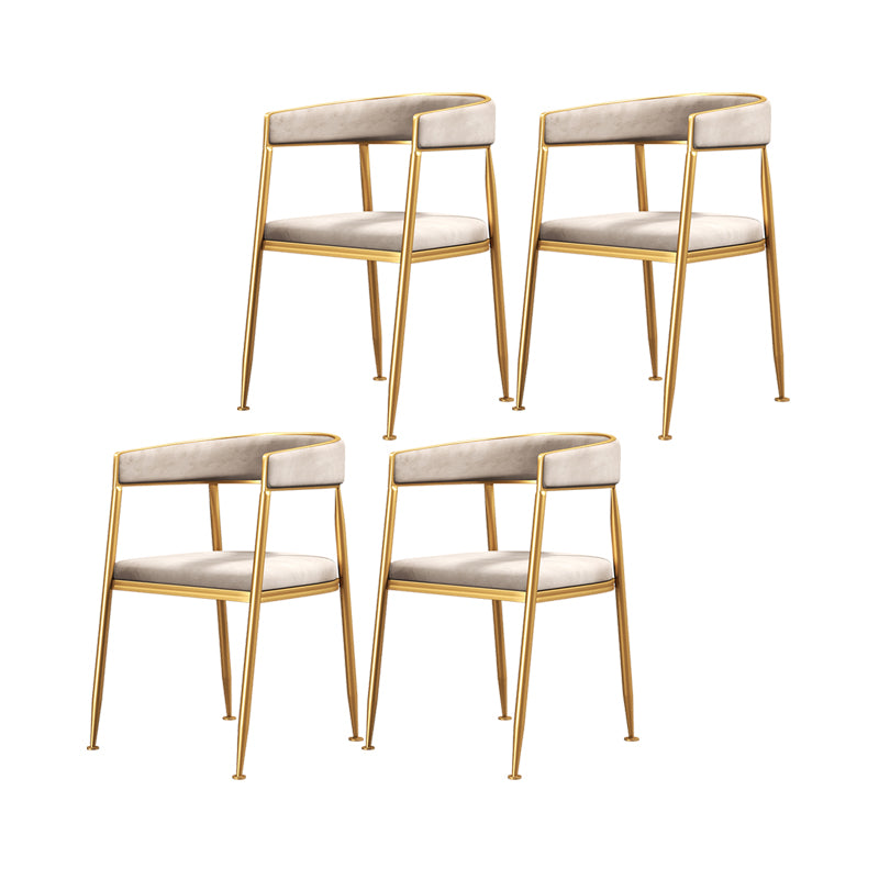Glam Metal Armless Dining Chair Open Back Dining Side Chair for Home Use