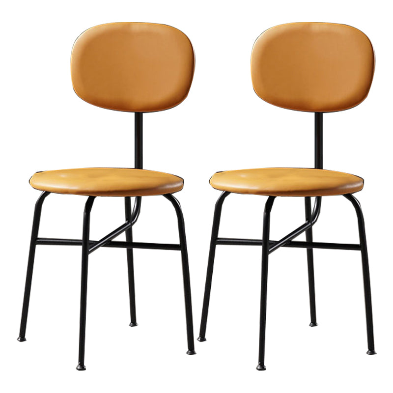 Chaise de salle à manger de style contemporain Chaise d'appoint sans accoudoirs avec pieds en métal