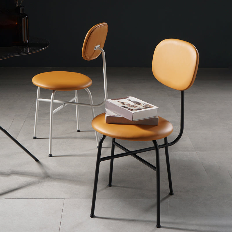 Chaise de salle à manger de style contemporain Chaise d'appoint sans accoudoirs avec pieds en métal