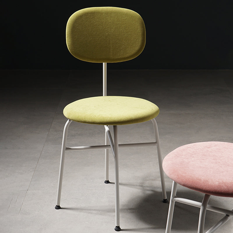 Chaise de salle à manger de style contemporain Chaise d'appoint sans accoudoirs avec pieds en métal