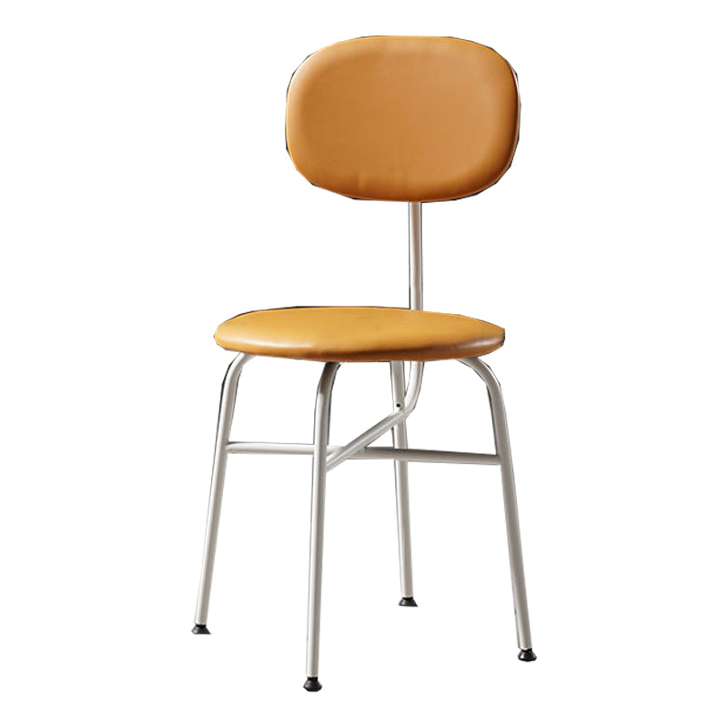 Chaise de salle à manger de style contemporain Chaise d'appoint sans accoudoirs avec pieds en métal