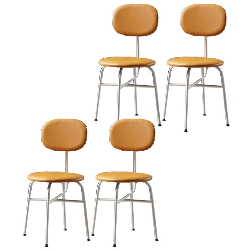 Chaise de salle à manger de style contemporain Chaise d'appoint sans accoudoirs avec pieds en métal