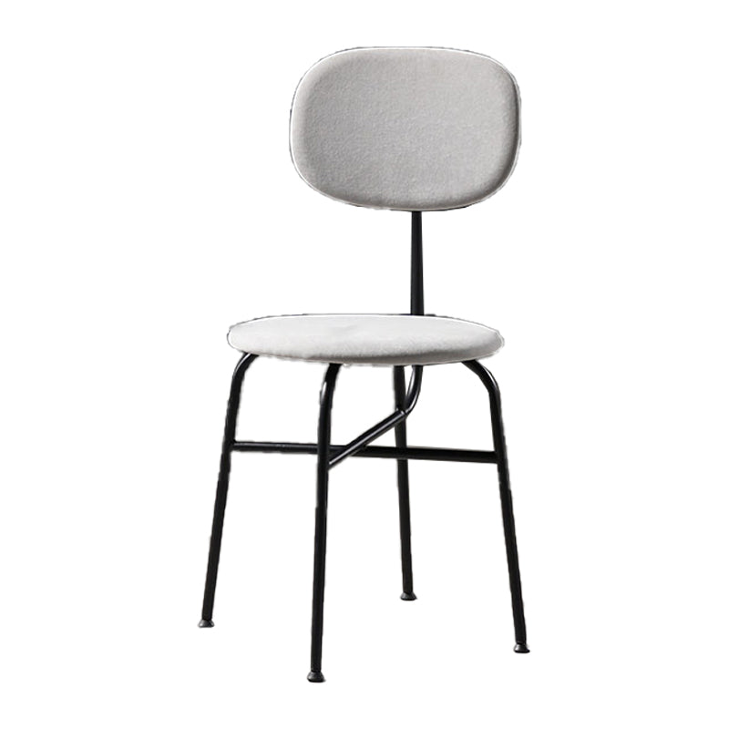 Chaise de salle à manger de style contemporain Chaise d'appoint sans accoudoirs avec pieds en métal