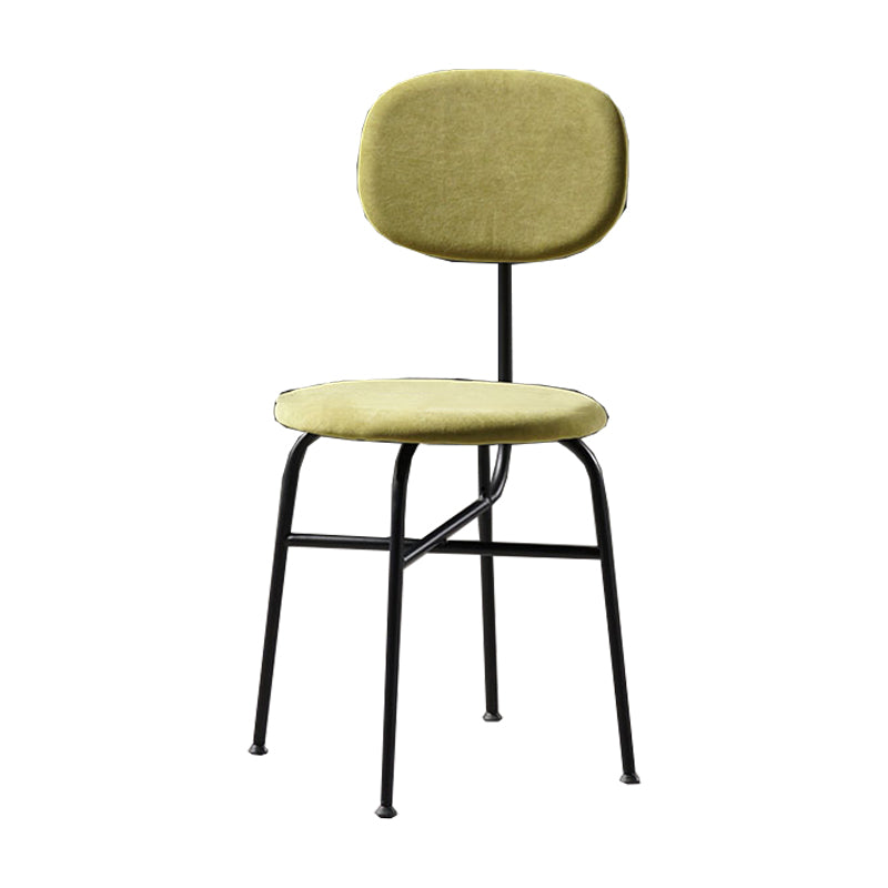 Chaise de salle à manger de style contemporain Chaise d'appoint sans accoudoirs avec pieds en métal