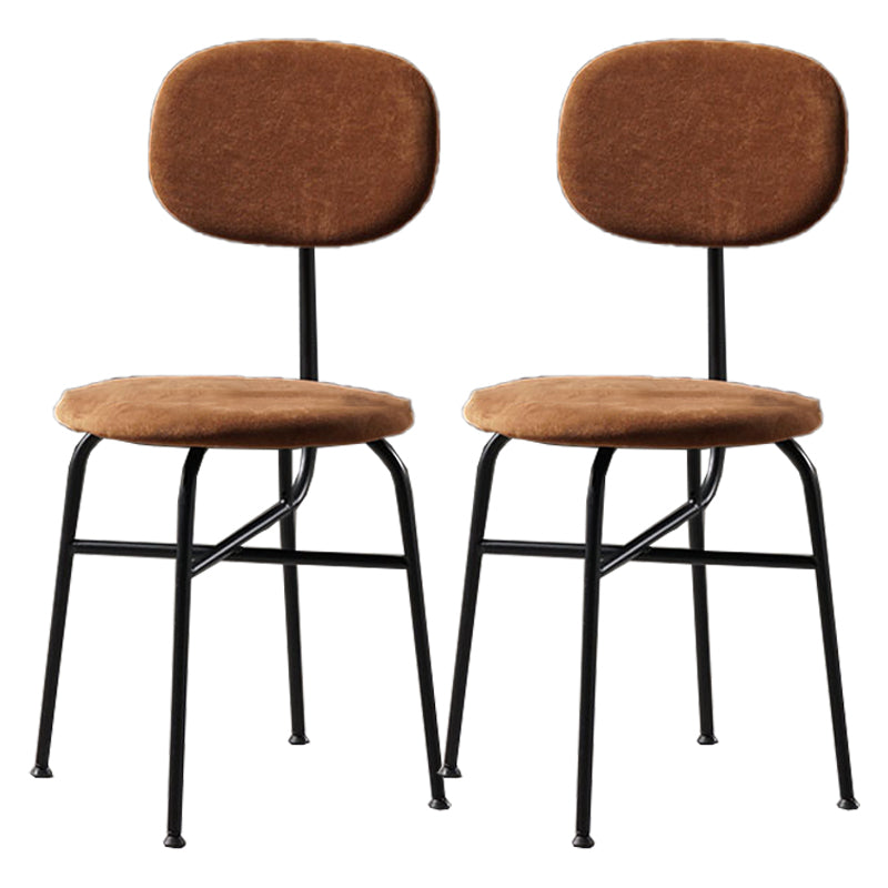 Chaise de salle à manger de style contemporain Chaise d'appoint sans accoudoirs avec pieds en métal