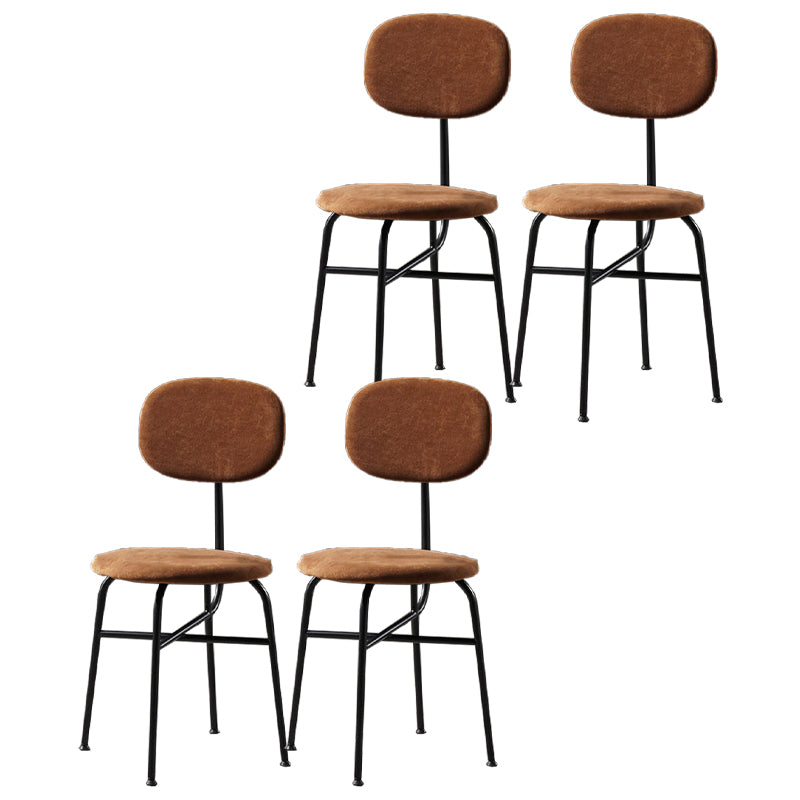 Chaise de salle à manger de style contemporain Chaise d'appoint sans accoudoirs avec pieds en métal