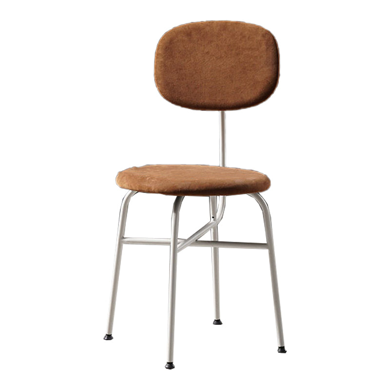 Chaise de salle à manger de style contemporain Chaise d'appoint sans accoudoirs avec pieds en métal