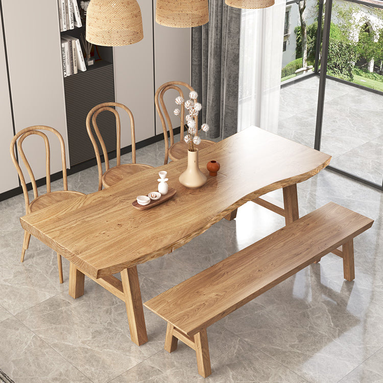 Modern 1/2/3/5/6 Pieces Rectangle Dining Set Solid Wood Dining Table with Chairs