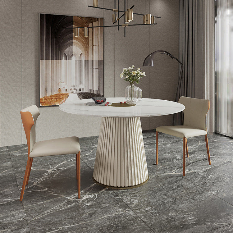 1/3/4/5/7 Pcs Metal Modern Dining Room Set with Round Pedestal Base Table Dinette Set