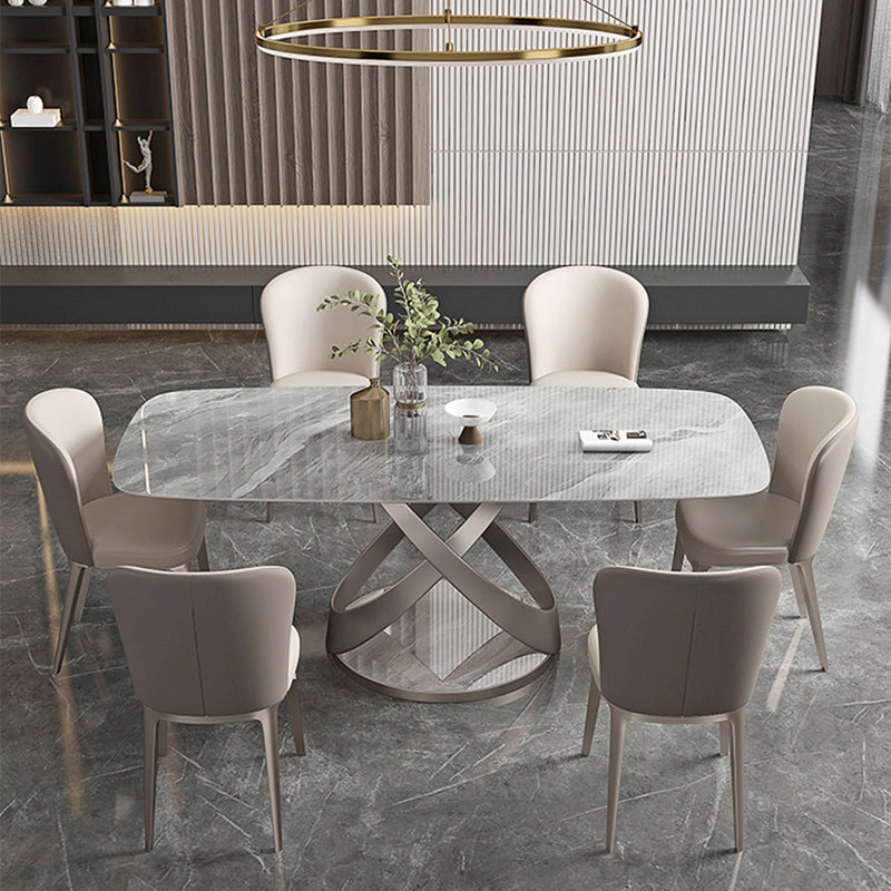 1/4/5/6/7 Pcs Metal Glam Dining Room Set with Rectangle Table Dinette Set