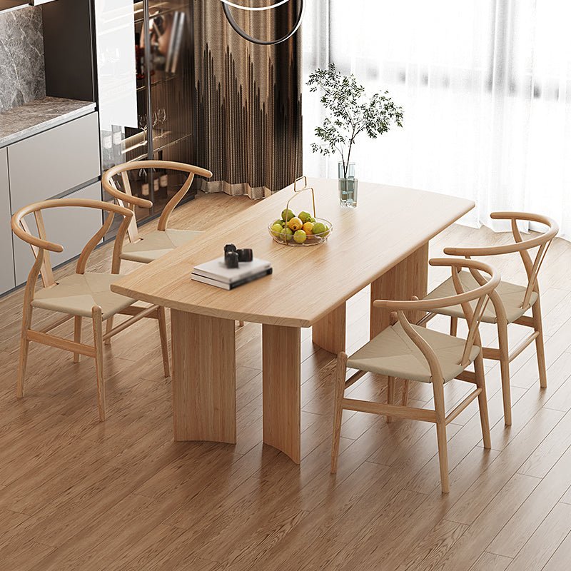 Modern 1/2/4/5 Pieces Dining Set Pine Wood Dining Table with Wooden Chairs