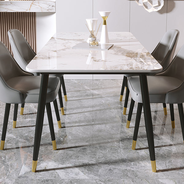 1/5/7 Pcs Metal Modern Dining Room Set with Rectangle Table Dining Set