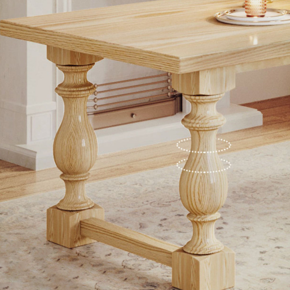 Farmhouse Style 1/2/4/7 Pieces Dining Set Solid Wood Dining Table with Chairs