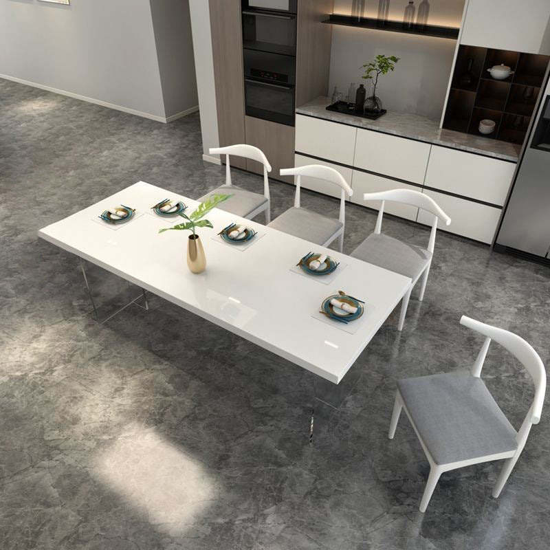 Modern 1/2/5/6/7 Pieces Rectangle Dining Set Solid Wood Dining Table with Chairs