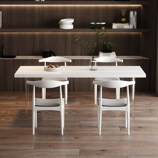 Modern 1/2/5/6/7 Pieces Rectangle Dining Set Solid Wood Dining Table with Chairs