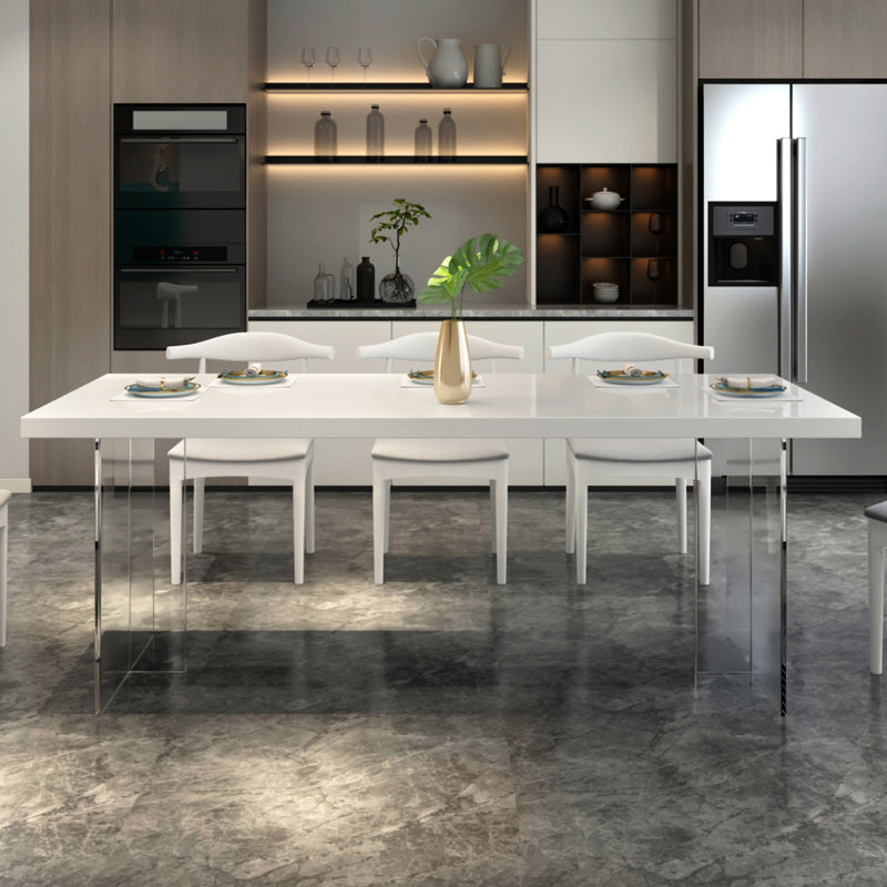 Modern 1/2/5/6/7 Pieces Rectangle Dining Set Solid Wood Dining Table with Chairs