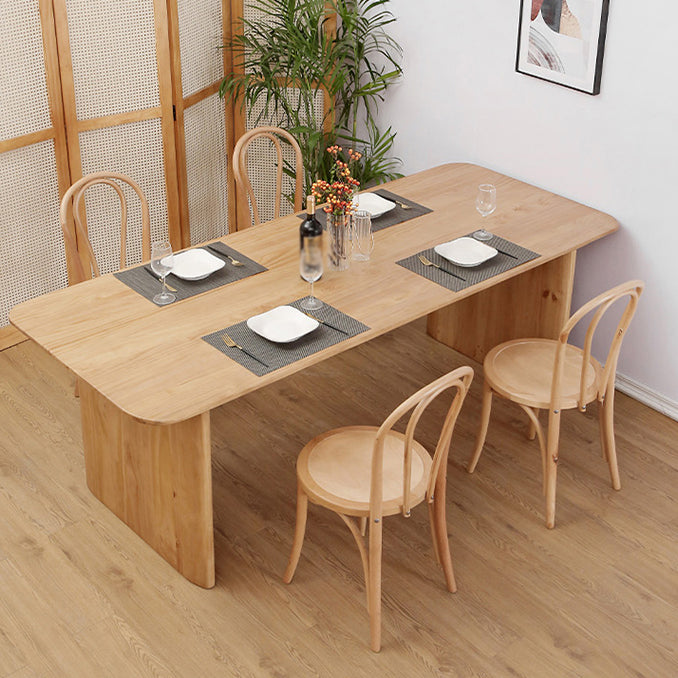 Modern 1/2/5/7 Pieces Rectangle Dining Set Pine Wood Dining Table with Chairs