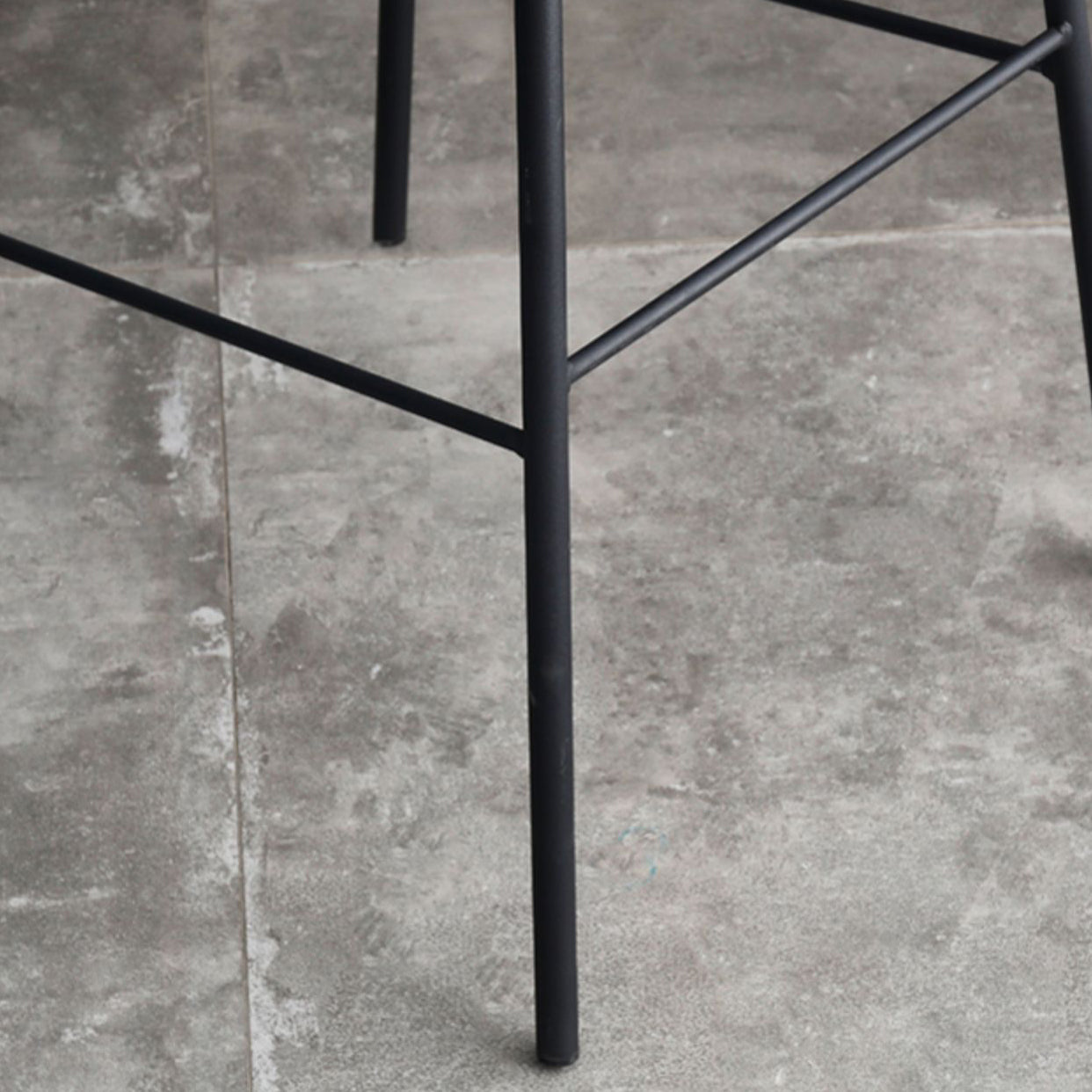Industrial Leather Iron Counter Stools Low Back Bar Stools with Rectangle Seat