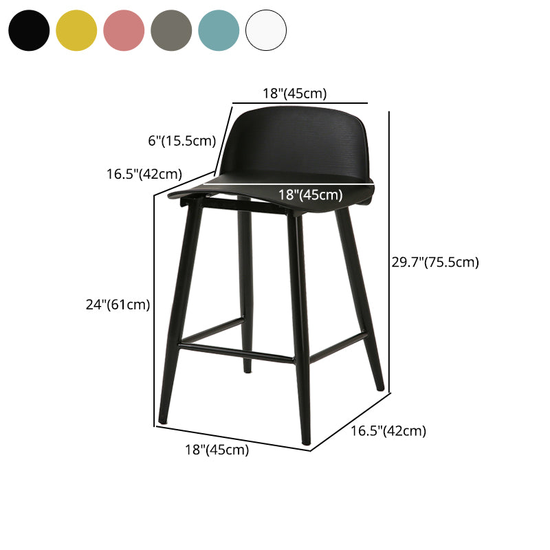Barhocker mit Metallbeinen im skandinavischen Stil, Thekenhocker für Restaurantbar (2er-Set)