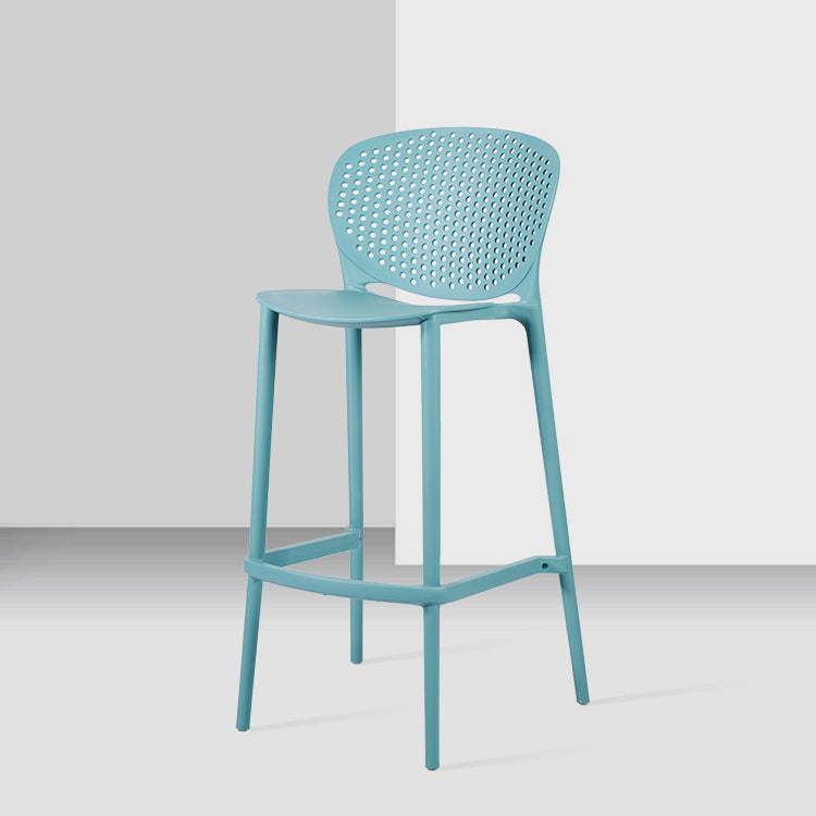 Contemporary Stackable Colorful Counter Stools Plastic Armless Indoor Bar Stool