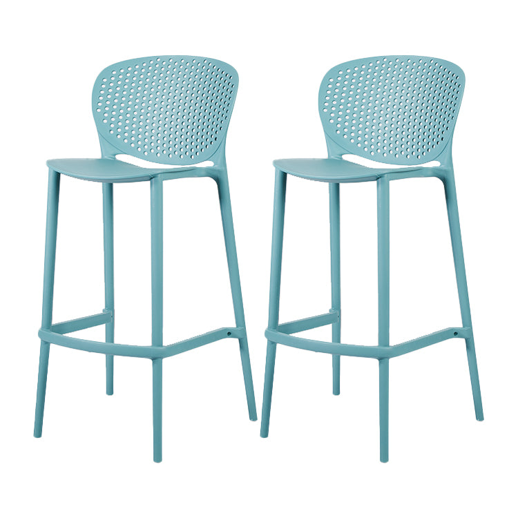 Contemporary Stackable Colorful Counter Stools Plastic Armless Indoor Bar Stool
