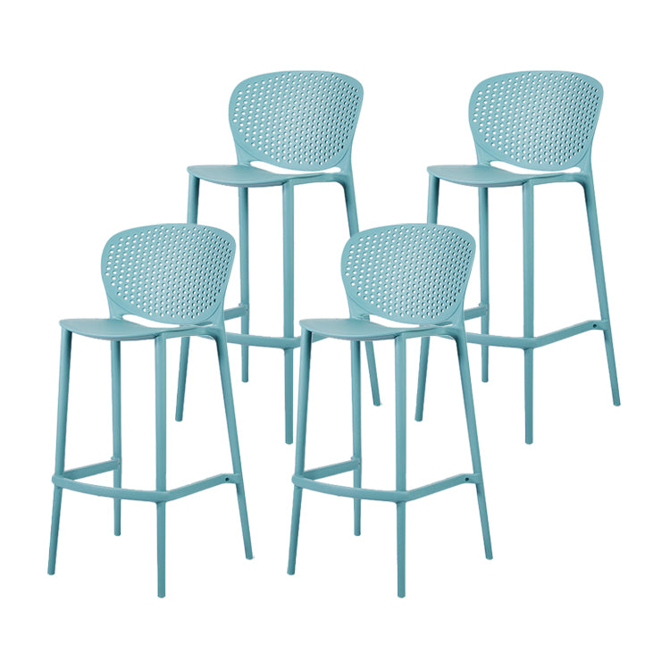 Contemporary Stackable Colorful Counter Stools Plastic Armless Indoor Bar Stool