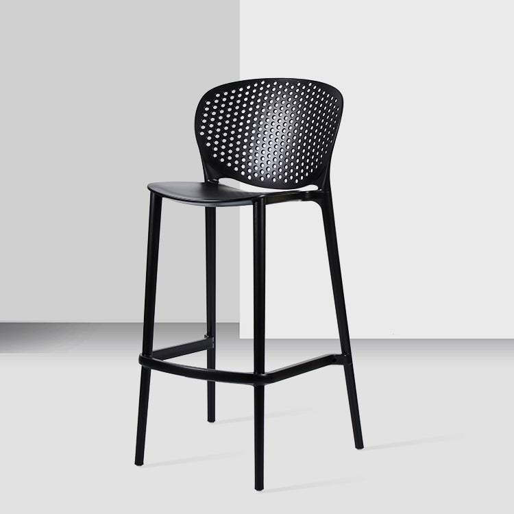 Contemporary Stackable Colorful Counter Stools Plastic Armless Indoor Bar Stool