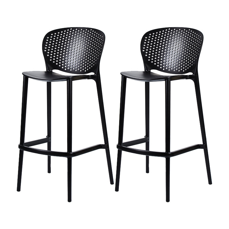 Contemporary Stackable Colorful Counter Stools Plastic Armless Indoor Bar Stool