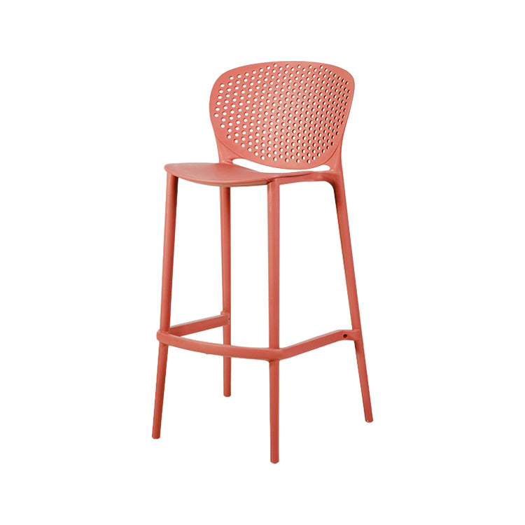 Contemporary Stackable Colorful Counter Stools Plastic Armless Indoor Bar Stool