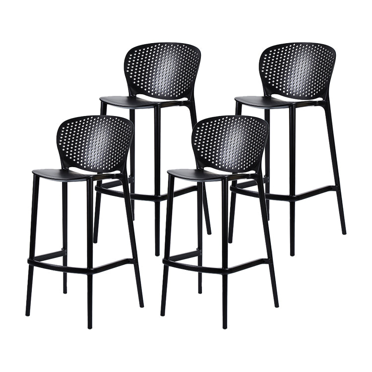 Contemporary Stackable Colorful Counter Stools Plastic Armless Indoor Bar Stool