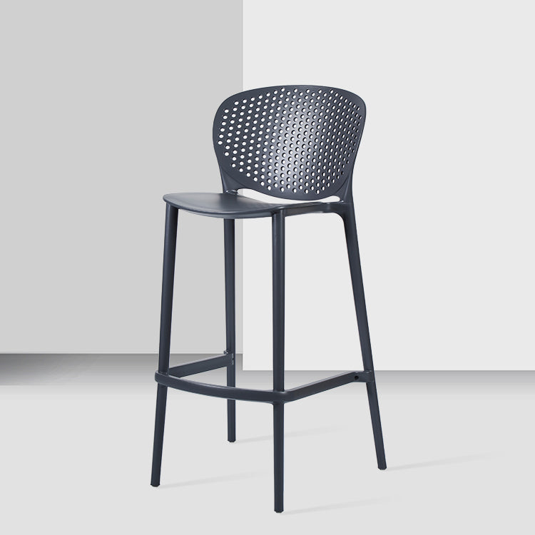 Contemporary Stackable Colorful Counter Stools Plastic Armless Indoor Bar Stool