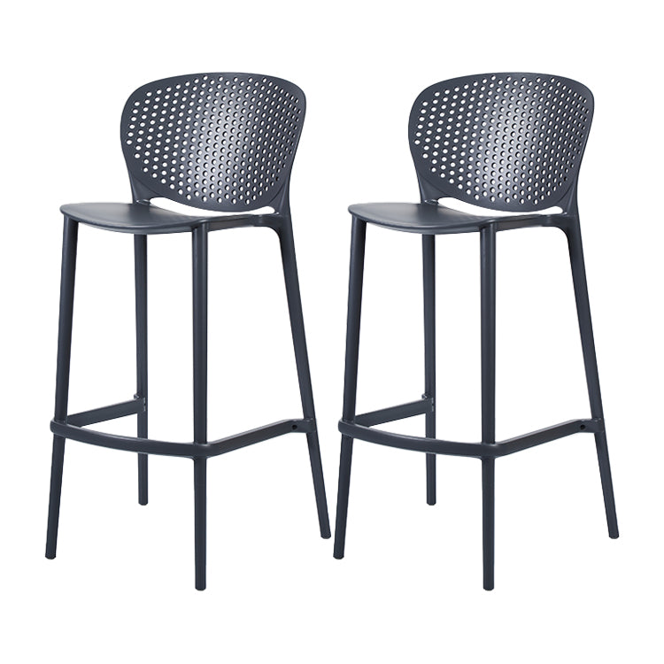 Contemporary Stackable Colorful Counter Stools Plastic Armless Indoor Bar Stool