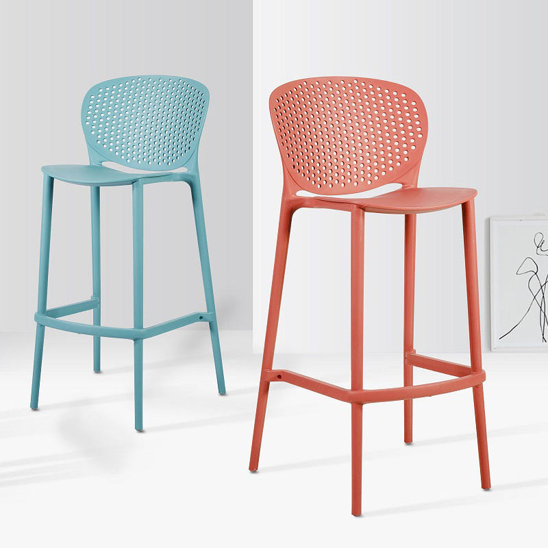 Contemporary Stackable Colorful Counter Stools Plastic Armless Indoor Bar Stool