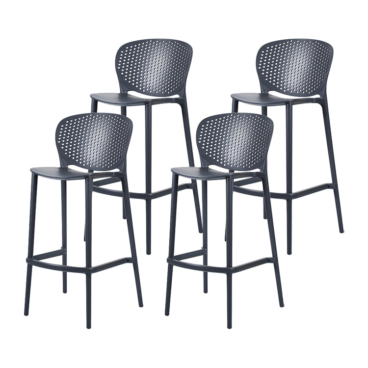 Contemporary Stackable Colorful Counter Stools Plastic Armless Indoor Bar Stool