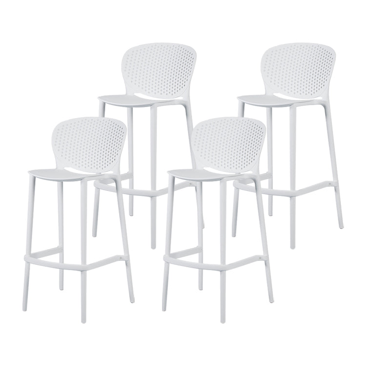 Contemporary Stackable Colorful Counter Stools Plastic Armless Indoor Bar Stool