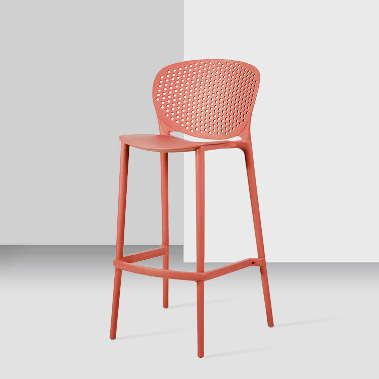 Contemporary Stackable Colorful Counter Stools Plastic Armless Indoor Bar Stool