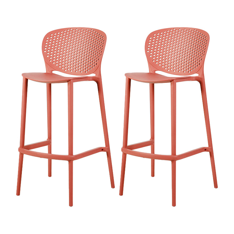 Contemporary Stackable Colorful Counter Stools Plastic Armless Indoor Bar Stool